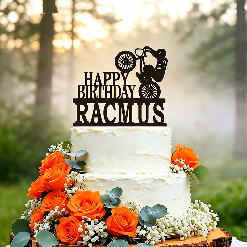 Mountain Biking Events - Decoración Personalizada para Pastel de Cumpleaños